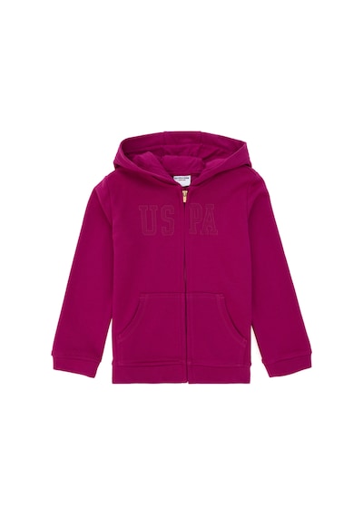 U.S. Polo Assn. Kız Çocuk Fuşya Kapüşonlu Basic Sweatshirt 50292507-VR023