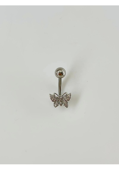 Kelebek Detaylı Göbek Piercing Çok Renkli 41928428