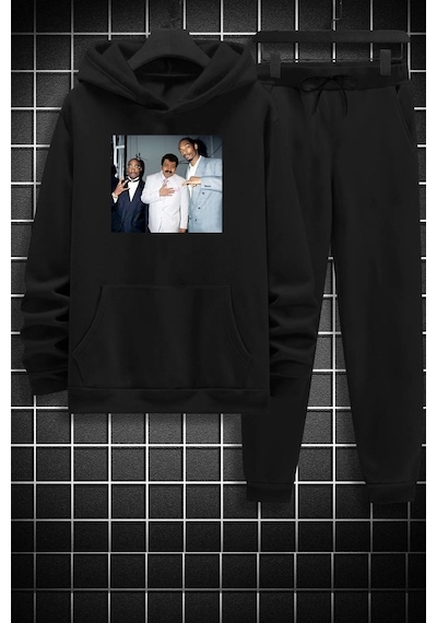 Uyguntarz Unisex Müslüm Baskılı Eşofman Takımı Siyah
