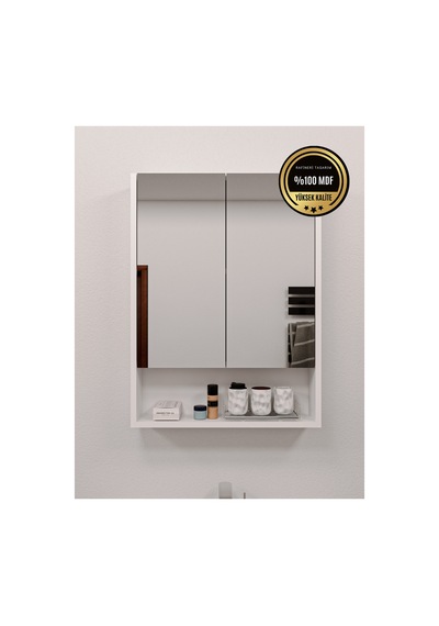 Lotus Banyo Dolabı Aynalı Raflı Kapaklı 6998 Lotus Banyo Dolabı Aynalı Raflı Kapaklı 6998