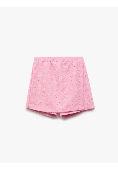 Koton Fisto Beli Lastikli Mini Şort Etek Pembe 5skg40066ak Gül Pembe
