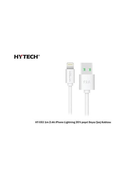 Hytech Hy-x93 1m 2.a İphone Lightning Beyaz Şarj Kablosu