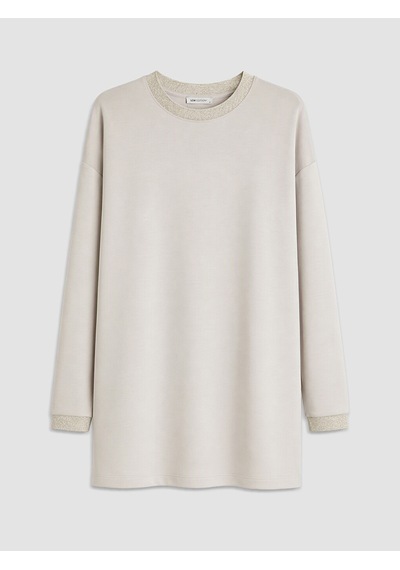 Lcw Everyday Gri Soft Touch Oversize Kadın Sweatshirt Tunik