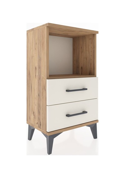 Arges Komodin Tek Raflı 2 Çekmeceli 44x30x80 Çam-aytaşı Çam