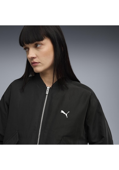 Puma T7 Satin Bomber Jacket Kadın Yetişkin Ceket Siyah