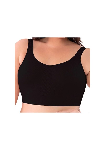 Ht Sağlık Dalgıç Fitilli Kaşkorse Pedli Büstiyer Crop Siyah
