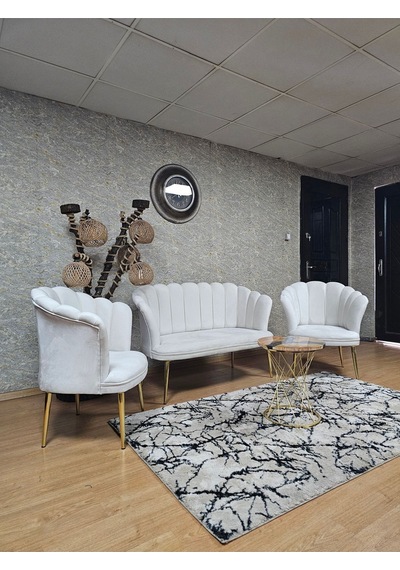 Papatya Çay Seti Koltuk Takımı Gold Sivriltme Ayak, Balkon, Salon 001