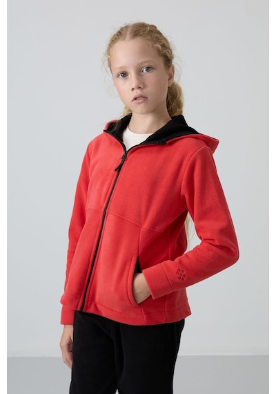 Tommy Life Fiesta Kalın Yumuşak Dokulu Standart Fit Nakışlı Polar Kız Çocuk Sweatshirt - 75152 Kırmızı