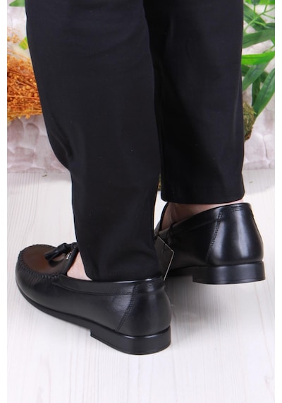Pierre Cardin 25101 Siyah Hakiki Deri Erkek Babet Loafer Erkek Ayakkabı Siyah