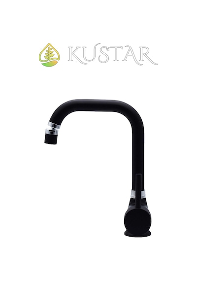 Kustar Varna Siyah  360 Oynar Başlıklı Aç Kapa Sıcak Soğuk Banyo Lavabo Bataryas