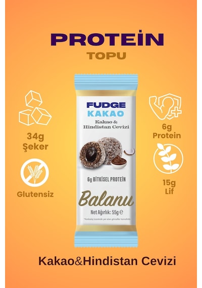 Fudge Hindistan Cevizi Kaplı Kakaolu Meyve Topları 55g X3 Adet