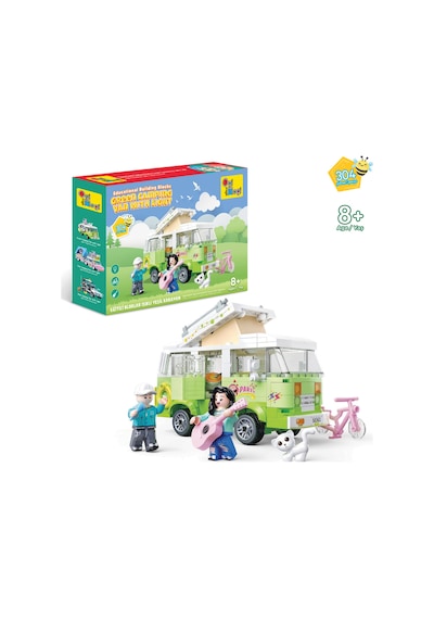 Ogi Mogi Toys Eğitici Bloklar Işıklı Yeşil Karavan 304 Parça, Yapı Seti