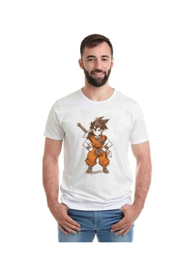 Anime Dragon Ball Baskılı Beyaz Erkek Tshirt (531002533)