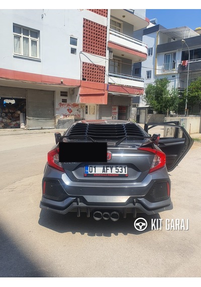 Kit Garaj Civic Fc5 6 Parça Arka Tampon Flap Plastik 2016-2021 Boyalı