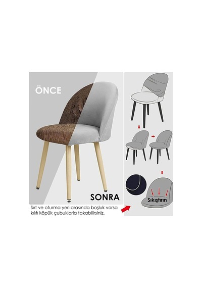 1 Adet Dokuma Jakar Oval Sandalye Kılıfı. Retro Sandalye Örtüsü Lastikli, Esnek, Yıkanabilir. Vizon - 645231968 Vizon