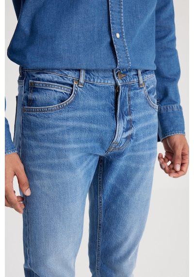 Lee Slim Fit Dar Kesim Normal Bel Dar Paça Luke Mavi Jean Kot Pantolon