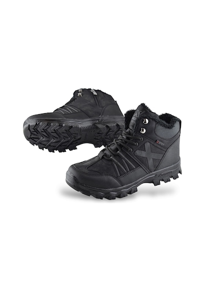 Papatay K8 Tam Ortopedik Taban Outdoor Kışlık Erkek Bot Ayakkabı Kaymaz Taban Siyah
