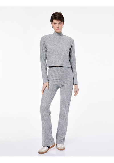 Koton Slim Fit Kaşkorse Uzun Bol Paça Eşofman Altı Gri 6wak30119ek Gri