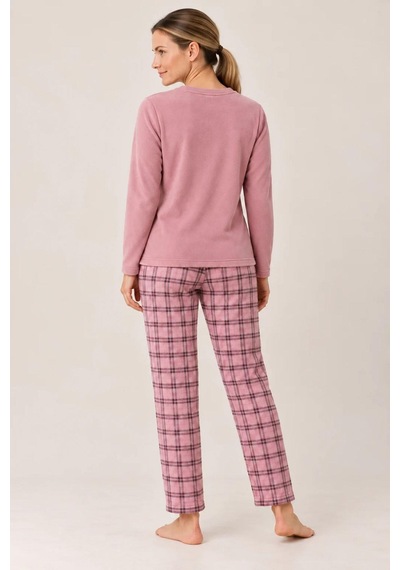 Gd Goldoremi Kadın Ekose Desen Likralı Termal Rahat Kumaş Gül Uzun Kollu Pijama Takımı GÜL KURUSU Gd Goldoremi Kadın Ekose Desen Likralı Termal Rahat Kumaş Gül Uzun Kollu Pijama Takımı GÜL KURUSU