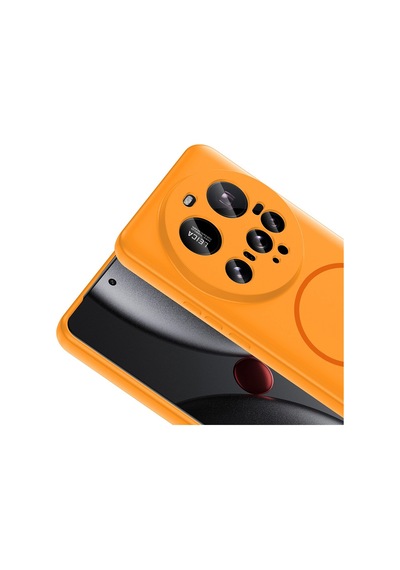Vendas Xiaomi 15 Ultra Kılıf M-safe Şarj Özellikli Zore Meta Kapak + Polymer Nano Ekran Koruyucu Turuncu