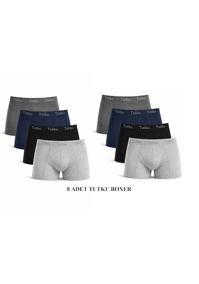 Tutku 8'li Paket Elastan Likralı Boxer Paçalı Don Rahat Kullanımlı 0114 Abani Classic Çok Renkli
