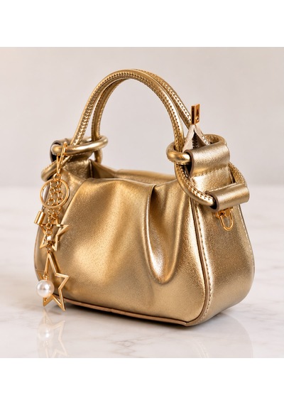 Ayaz Bag Store Yıldız Charmlı Çanta Altın