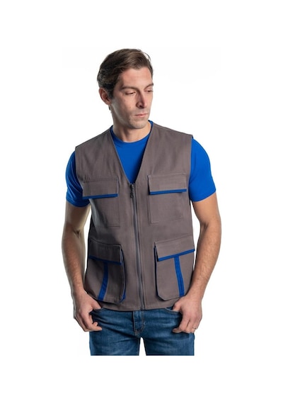 Şensel, Yelek, Gri-Saks -118E3596- Dört Cepli, Mevsimlik