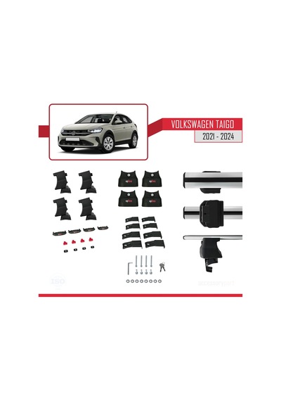Volkswagen Taigo 2021 Ve Sonrası İle Uyumlu Ace-4 Ara Atkı Tavan Barı Gri