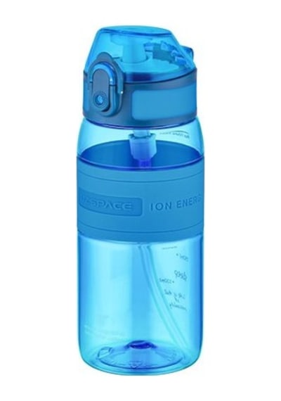 Uzspace 4105 440Ml Tritan Matara Pipetli Şeffaf Gövde Turkuvaz