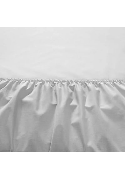 Ranforce Queen Size Fitted Çarşaf Seti - Gri Ab Siyah Kedi
