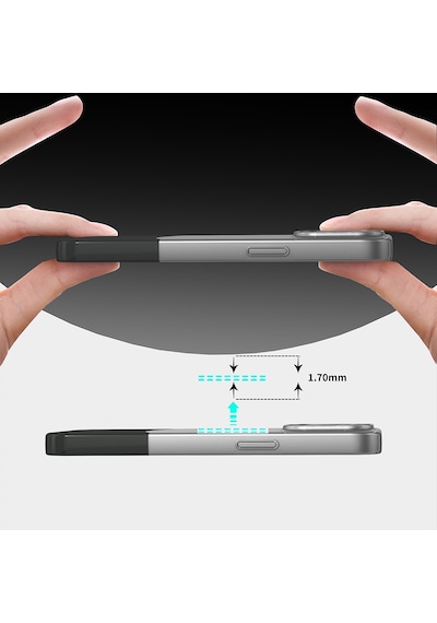 Apple iPhone Uyumlu 14 Pro Max Kılıf M-safe Şarj Özellikli Mıknatıslı Duble Kapak - Siyah Siyah Siyah