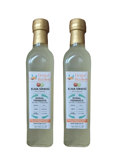Doğal Bizden Doğal Fermantasyon Yumuşak İçim Elma Sirkesi Cam 2 x 500 ML