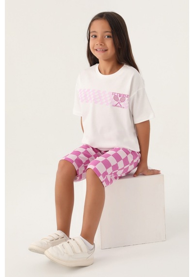 Rolypoly Saint Tropez Pembe Kız Çocuk Kapri Takım 5274-42958 Krem
