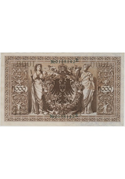 Almanya 1000 Mark 1910 Yeşil Mühür. Iı. Wılhelm Dönemi. Çilaltı+