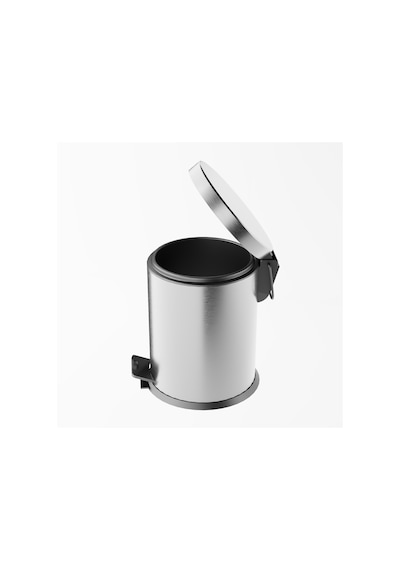 Paslanmaz Çelik Çöp Kovası-5 Litre Pedal & Amortisör Ve İç Kovalı Krom