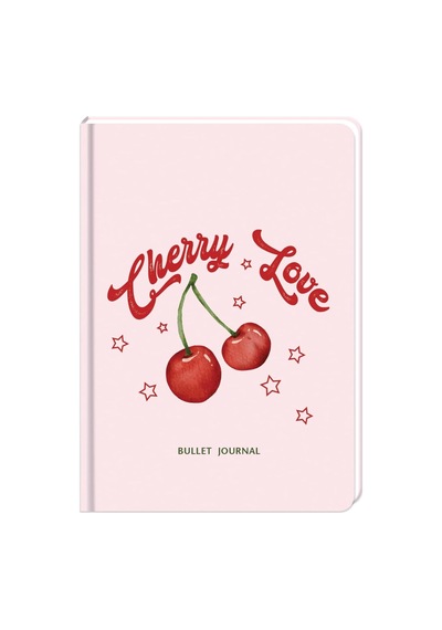 15,5 X 21 Noktalı Ciltli Bullet Journal Defter - Kiraz