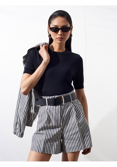 Dilvin 10872 Lyocell Karışımlı Minimal Bluz-siyah