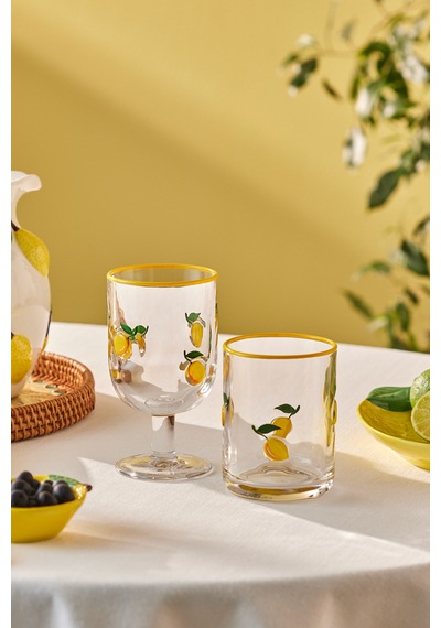 Karaca Desenli Meşrubat Bardağı 420 Ml Sarı