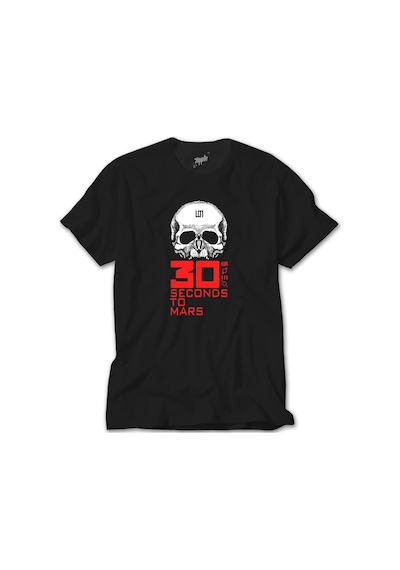 30 Seconds To Mars Skull Siyah Tişört Siyah