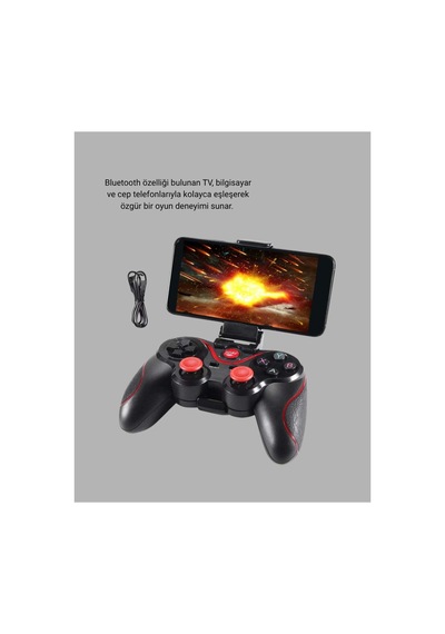 Bluetooth Gamepad Kablosuz Oyun Kumandası Tek Cihaz Destekli - Hs08378748-7179 Renkli