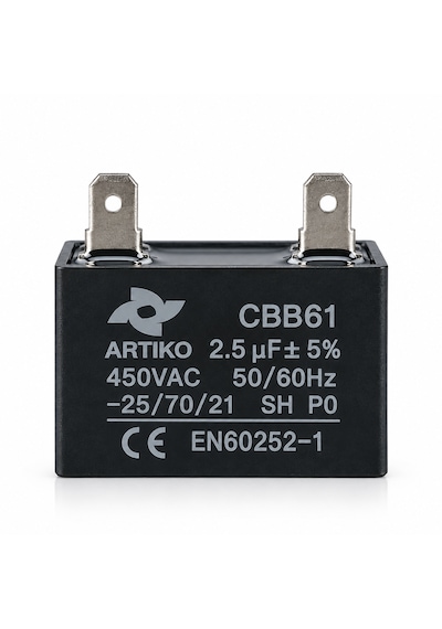 Cbb61 2.5 Μf 450v Kare Kondansatör 2 Uçlu Fan Motor Kondansatörü