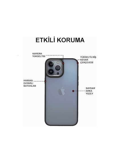 Apple Uyumlu iPhone 11 Pro Kapak Metal Kamera Korumalı Arkası Şeffaf Silikon Kılıf - Lila