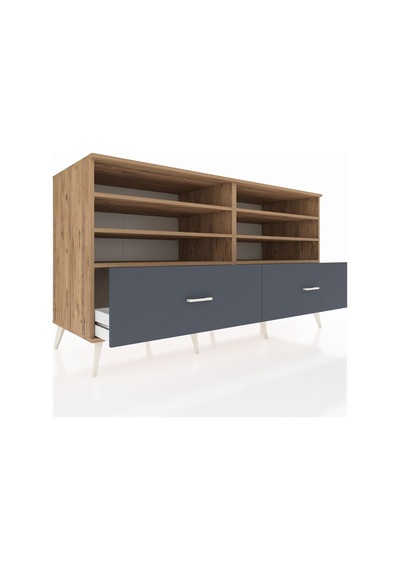 Kronos Konsol 6 Raflı 2 Çekmeceli 176x59x99 Çam-çam/antrasit Çam-çam/antrasit Kronos Konsol 6 Raflı 2 Çekmeceli 176x59x99 Çam-çam/antrasit Çam-çam/antrasit