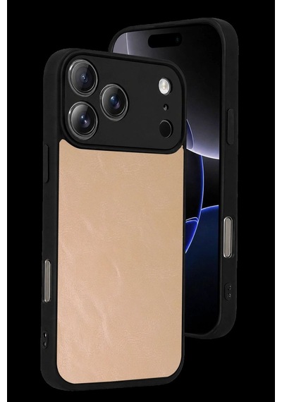 Apple iPhone Uyumlu 17 Pro Aras Deri Kapak - Pudra Diğer