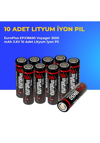 Europlus Epx18650 Voyager 3500 Mah 3.6v 10 Adet Lityum İyon Pil