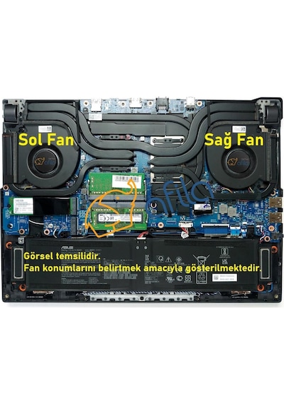 Asus G713q Uyumlu Notebook Cpu, İşlemci Fanı, Sol Fan - Ver.2 - 12v - Tip-a / 13nr08e0p02011 80930501