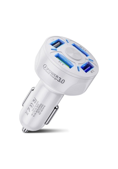 Uslion Qc3.0 4- Port Çıkışlı Çoklu Usb Araç Şarjı Şarj Aleti Beyaz