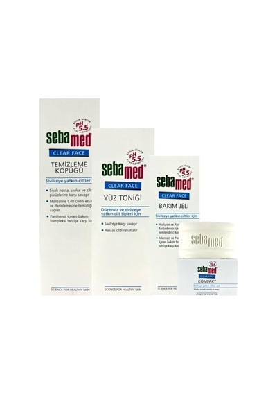 Clear Face Yüz Temizleyici Köpük 150 Ml + Bakım Jeli 50 Ml + Tonik 150 Ml + Sabun 100 Gr