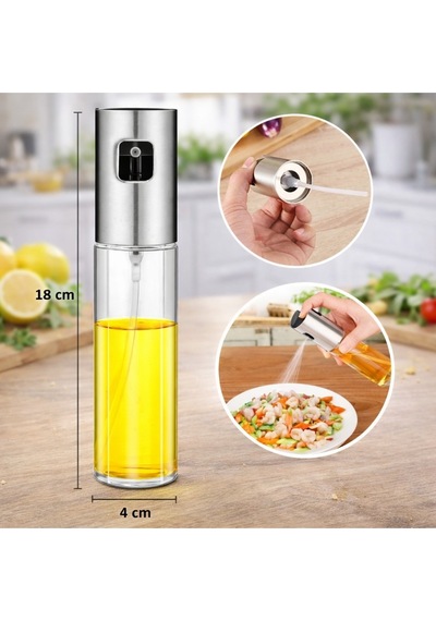 Yağ & Sos Sprey Şişesi 100 Ml Cam Gövdeli, Püskürtmeli, Çok Amaçlı Şeffaf Diğer
