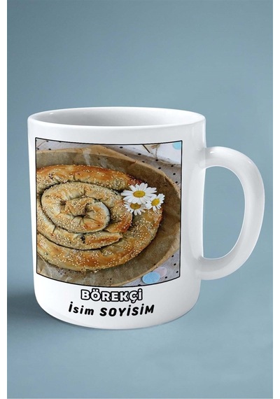 Börekçi Baskılı Kupa Bardak Çift Taraflı Baskı Kişiye Özel Model 1 Çok Renkli